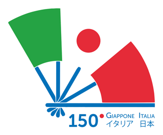 日本意大利建交150周年纪念标志