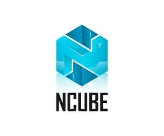 NCUBE的N立方体3D效果logo