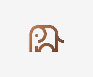 简约的大象logo图标