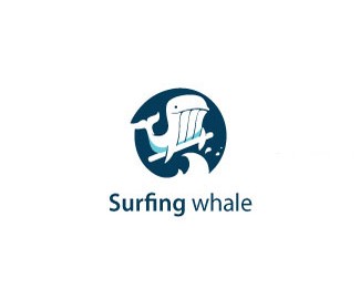 冲浪鲸极限运动SurfingWhale标志欣赏