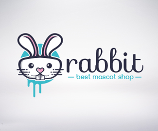 兔子吉祥物rabbit标志设计